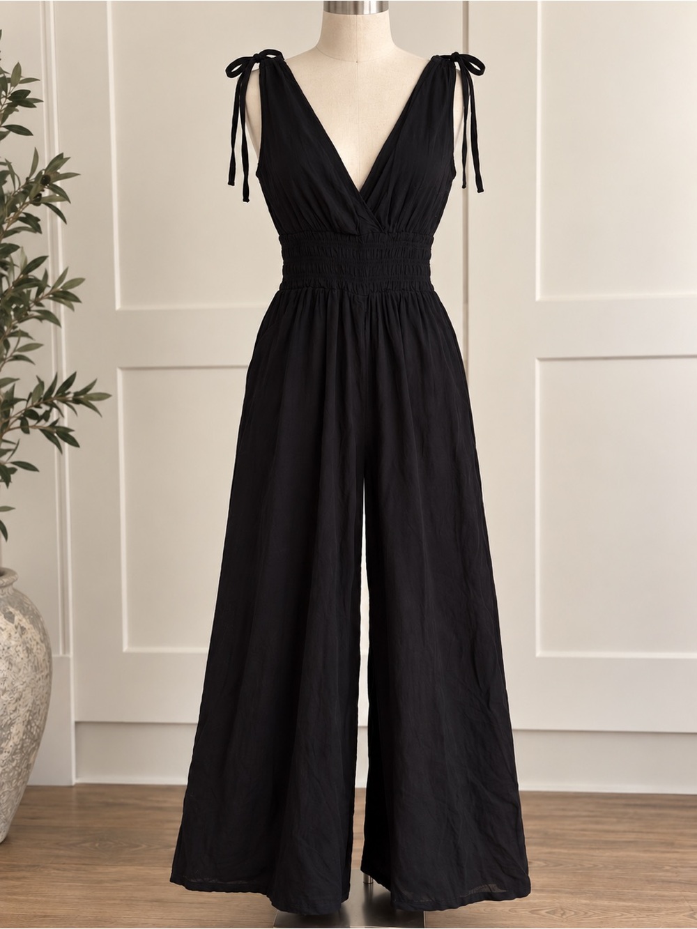 Black Wide-Leg Jumpsuit